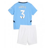 Fotbalové Dres Manchester City Ruben Dias #3 Dětské Domácí 2024-25 Krátký Rukáv (+ trenýrky)